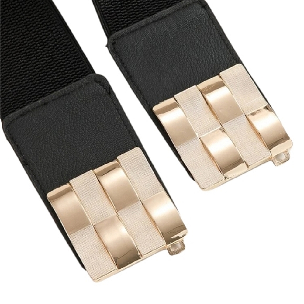 Gold Buckle Wide Width Belt - Picture 3 of 4